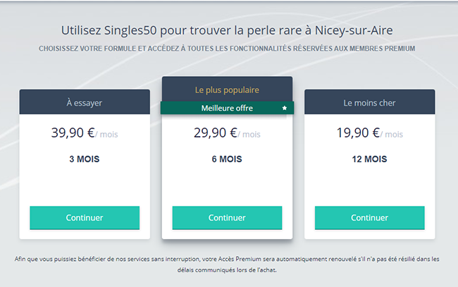 Singles50 accès premium